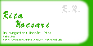 rita mocsari business card