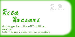 rita mocsari business card